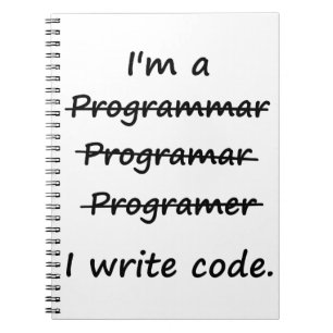 Ik ben een programmeur die code schrijft, slechte notitieboek