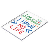 Ik ben een programmeur die geen leven heeft notitieboek (Linkerzijde)