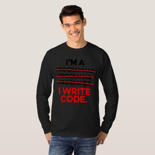 Ik ben een programmeur die ik code Computer Scient T-shirt (Voorkant volledig)