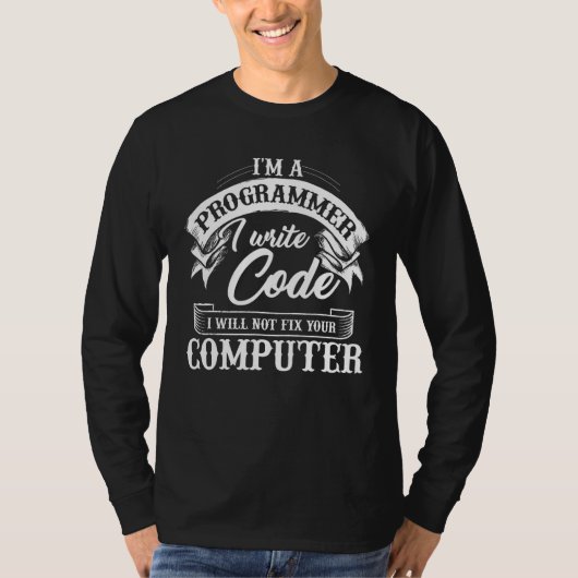 Ik ben een programmeur die ik code Funny Computer  T-shirt (Voorkant)