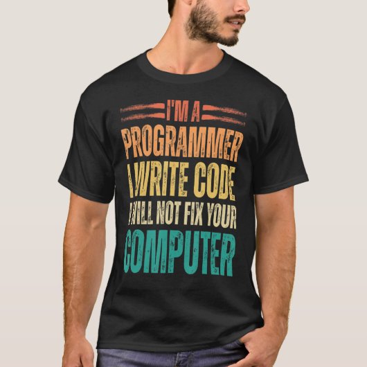 Ik ben een programmeur ik code Funny Binary Code P T-shirt (Voorkant)