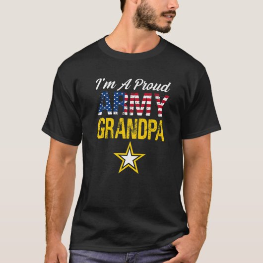 Ik ben een Proud Army opa Militaire Pride American T-shirt (Voorkant)