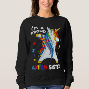 Ik ben een Proud Autism Zuster Dabbing Unicorn Aut Trui