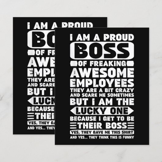 Ik ben een proud Boss of Freaking Geweldige Employ (Voorkant / Achterkant)