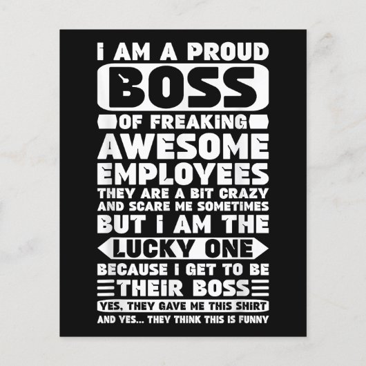 Ik ben een proud Boss of Freaking Geweldige Employ (Achterkant)