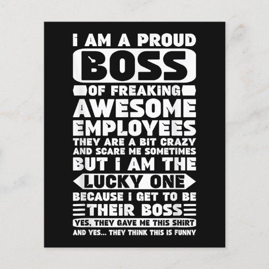 Ik ben een proud Boss of Freaking Geweldige Employ (Voorkant)