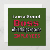 Ik ben een proud Boss of Freaking Geweldige Employ Bedankkaart (Voorkant / Achterkant)