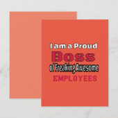 Ik ben een proud Boss of Freaking Geweldige Employ Bedankkaart (Voorkant / Achterkant)
