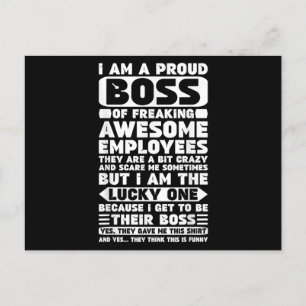 Ik ben een proud Boss of Freaking Geweldige Employ Feestdagenkaart