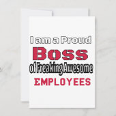 Ik ben een proud Boss of Freaking Geweldige Employ Feestdagenkaart (Voorkant)