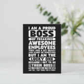 Ik ben een proud Boss of Freaking Geweldige Employ Informatiekaartje (Staand voorkant)