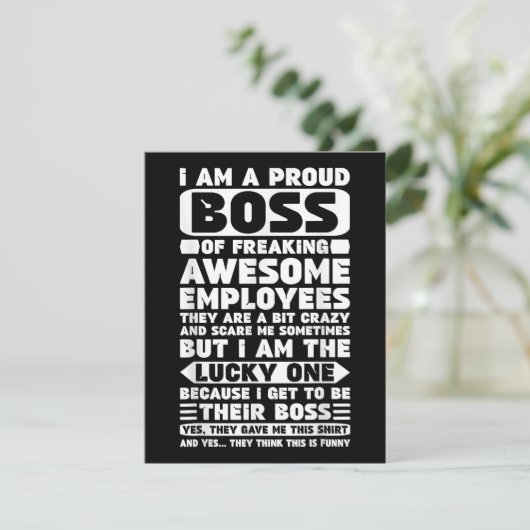Ik ben een proud Boss of Freaking Geweldige Employ Informatiekaartje (Staand voorkant)