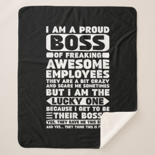 Ik ben een proud Boss of Freaking Geweldige Employ Sherpa Deken
