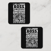 Ik ben een proud Boss of Freaking Geweldige Employ Vierkante Visitekaartje (Voorkant / Achterkant)