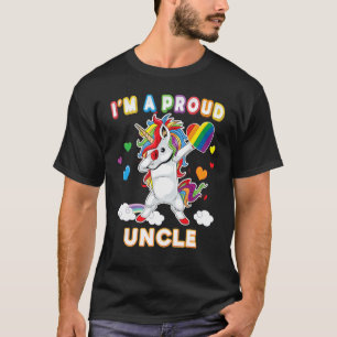 Ik ben een proud Lgbt Gay oom Pride Dabbing Unicor T-shirt