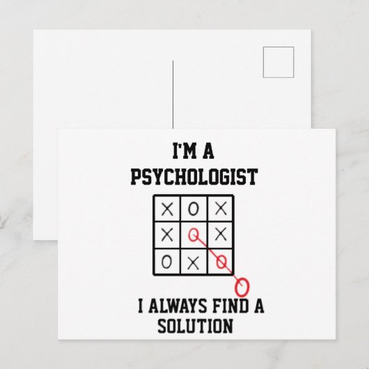 Ik ben een psycholoog, ik vind altijd een oplossin briefkaart (Voorkant / Achterkant)