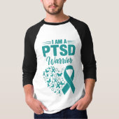 Ik ben een PTSD Krijger 3/4 Mouwen T-Shirt (Voorkant)
