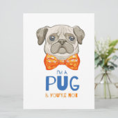 Ik ben een pug, grappige pug Gift, Pug Lover Gift Menu (Staand voorkant)