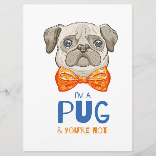 Ik ben een pug, grappige pug Gift, Pug Lover Gift Menu (Voorkant)