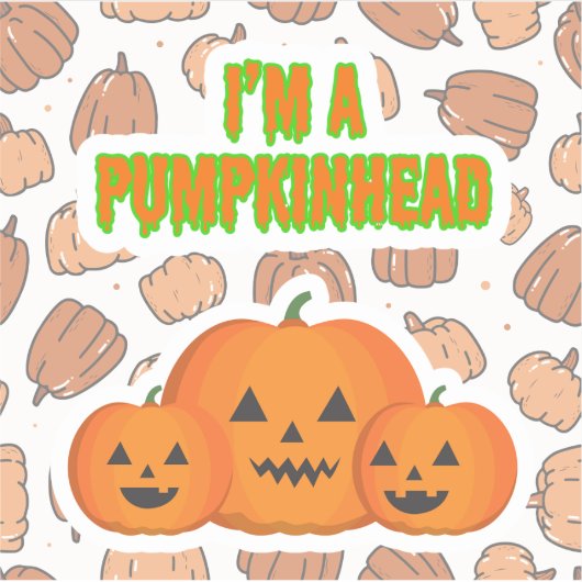 Ik ben een Pumpkinhead 2 Square Sticker (Voorkant)