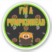 Ik ben een Pumpkinhead 5 Sticker (Voorkant)