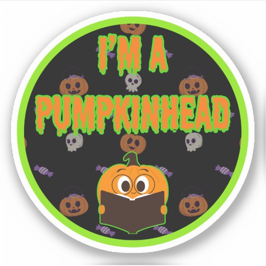 Ik ben een Pumpkinhead 5 Sticker (Voorkant)