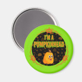 Ik ben een Pumpkinhead cirkel w / Fancy ontwerp Magneet (Voorkant / Achterkant)