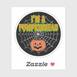 Ik ben een Pumpkinhead w / Spiderweb Sticker