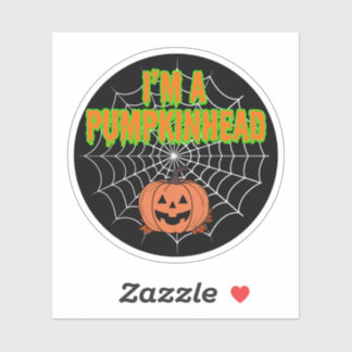 Ik ben een Pumpkinhead w / Spiderweb Sticker