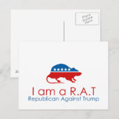 Ik ben een R.A.T.: Republikein tegen Trump Briefkaart (Voorkant / Achterkant)
