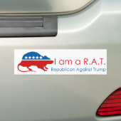 Ik ben een R.A.T.: Republikein tegen Trump Bumpersticker (Op auto)