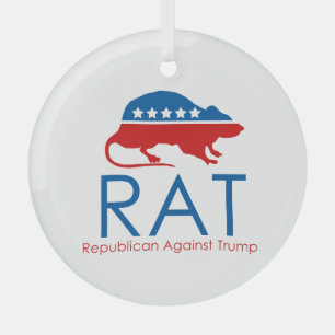 Ik ben een R.A.T.: Republikein tegen Trump Glas Ornament