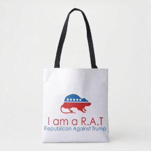 Ik ben een R.A.T.: Republikein tegen Trump Tote Bag