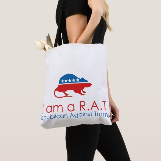 Ik ben een R.A.T.: Republikein tegen Trump Tote Bag (Dichtbij)