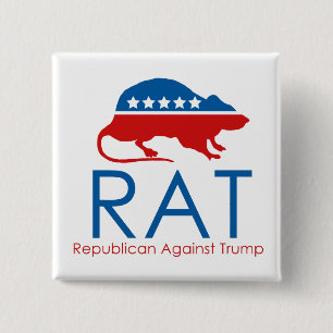 Ik ben een R.A.T.: Republikein tegen Trump Vierkante Button 5,1 Cm