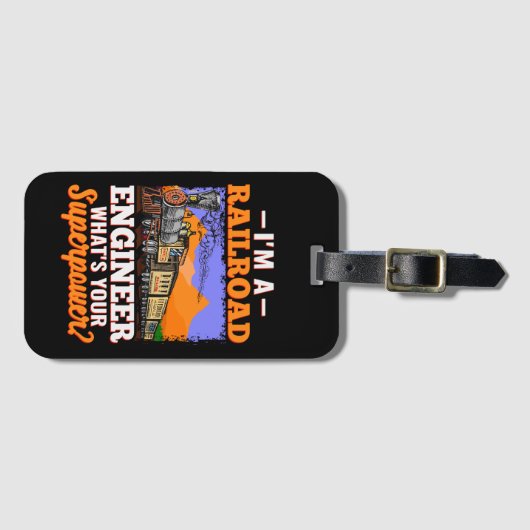 Ik ben een Railroad Engineer Wat is jouw Superpowe Bagagelabel (Voorkant (horizontaal))