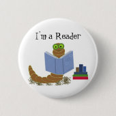 Ik ben een Reader Book Worm Ronde Button 5,7 Cm (Voorkant)
