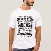 Ik ben een Records Clerk T-shirt (Voorkant)