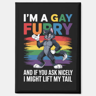 Ik ben een regenboog Pride Month vos wolf gay furr Magneet