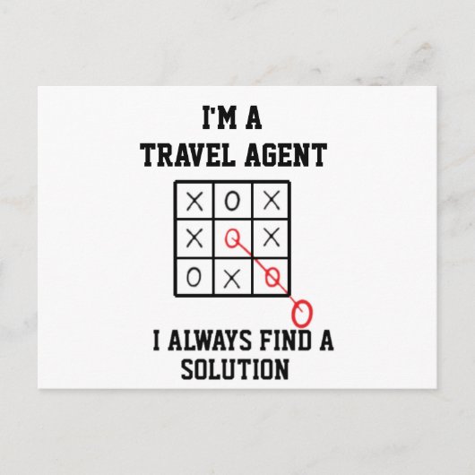 Ik ben een reisagent, ik vind altijd een oplossing briefkaart (Voorkant)