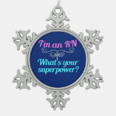 Ik ben een RN Superheld Tin Sneeuwvlok Ornament (Voorkant)