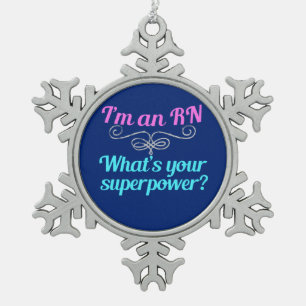 Ik ben een RN Superheld Tin Sneeuwvlok Ornament