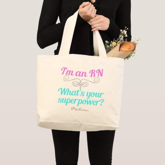 Ik ben een RN Superhero Grote Tote Bag (Voorkant (product))