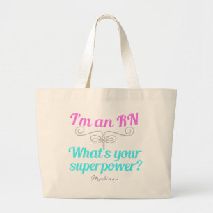 Ik ben een RN Superhero Grote Tote Bag