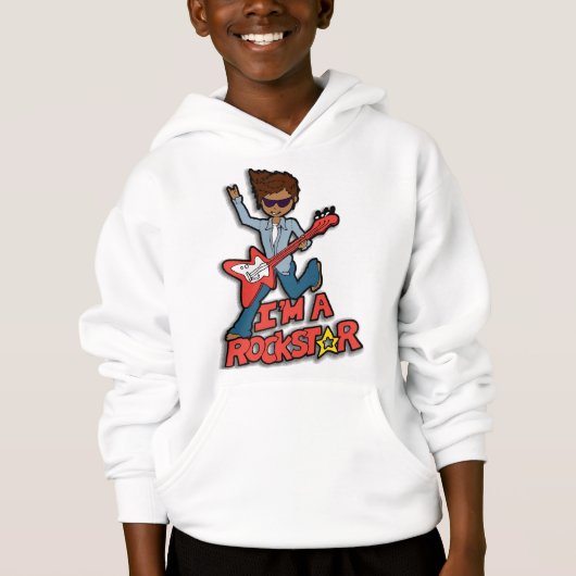 Ik ben een rockstar gitaar dark hair boy (Voorkant)