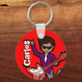 "Ik ben een Rockstar" rode sleutelhanger genaamd (Voorkant)