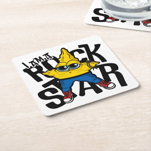 Ik ben een rockster kartonnen onderzetters (Schuin)