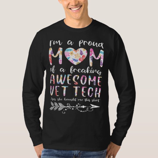 Ik ben een rode moeder van een Geweldige Vet Tech  T-shirt (Voorkant)