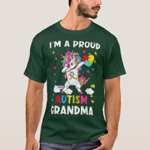 Ik ben een rode oma die Unicorn Autism Awarene afb T-shirt
