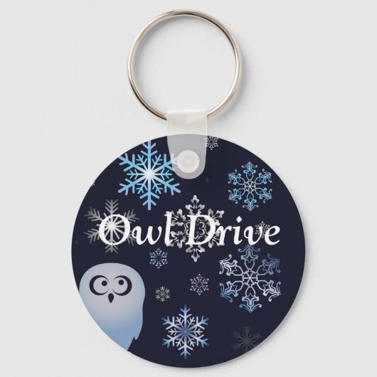 Ik ben een roetsnoedig owy Owl Blue Sleutelhanger (Voorkant)